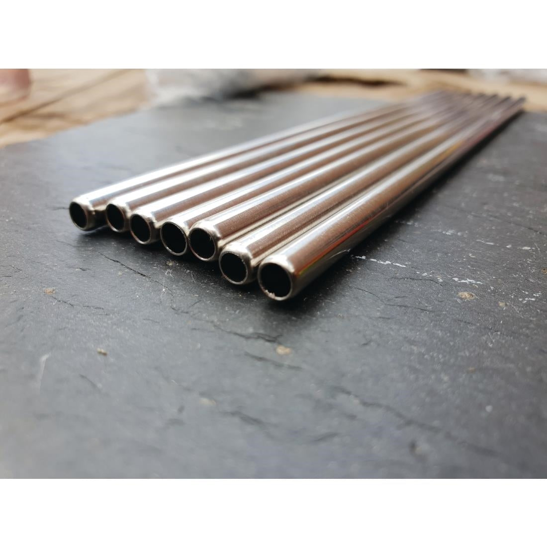 Beaumont Stainless Steel Metal Straws 8.5" (Pack of 25) - CW490 Beaumont