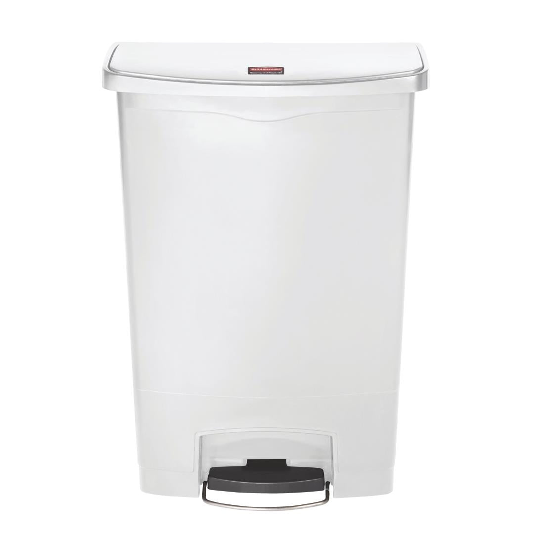 Rubbermaid Slim Jim Step on Bin Front Pedal White 90Ltr - CW594 Slim Jim