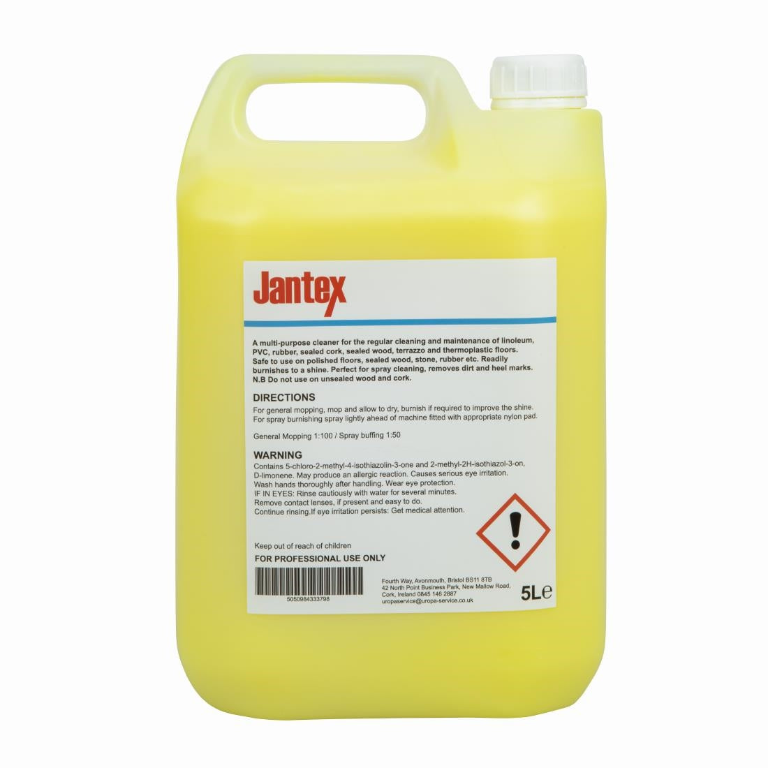Jantex Lemon Gel Floor Cleaner Concentrate 5Ltr - CW714 Jantex