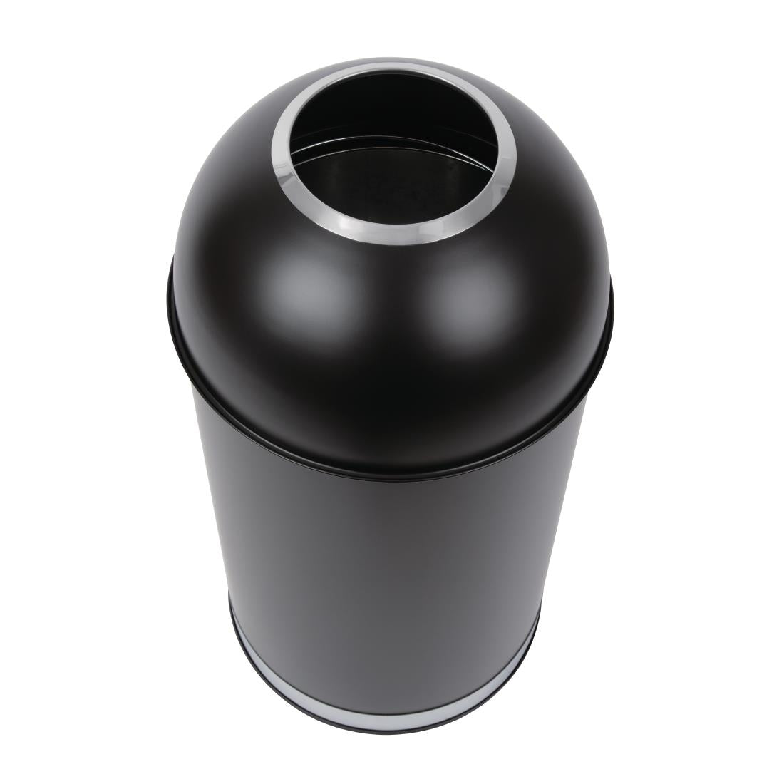 Bolero Steel Open Lid Bullet Bin Black 40Ltr - CW954 Bolero