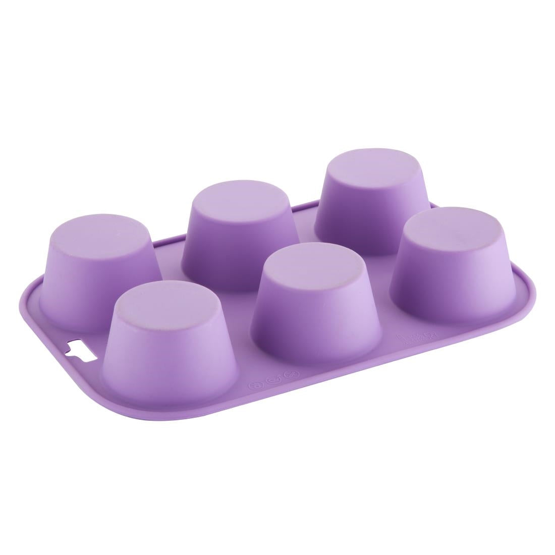 Hygiplas Flexible Silicone Six Hole Purple Muffin Pan - CX047 Hygiplas