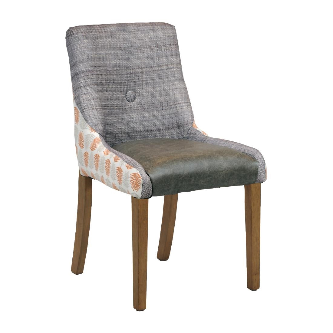 Bath Dining Chair Weather Oak with Alfresco Mandarin Back Saddle Ash Seat - CX427 Upholstered Dining Chairs Everyday