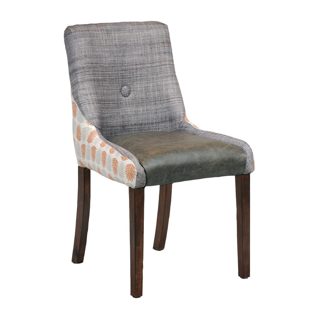 Bath Dining Chair Vintage with Alfresco Mandarin Back Saddle Ash Seat - CX428 Upholstered Dining Chairs Everyday