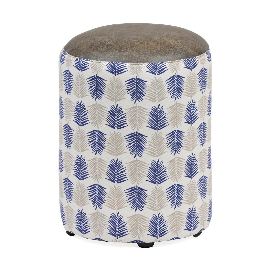 Alfresco Cylinder Ash Stool Marine (Pack of 2) - CX451 Faux Leather Bar Stools Everyday