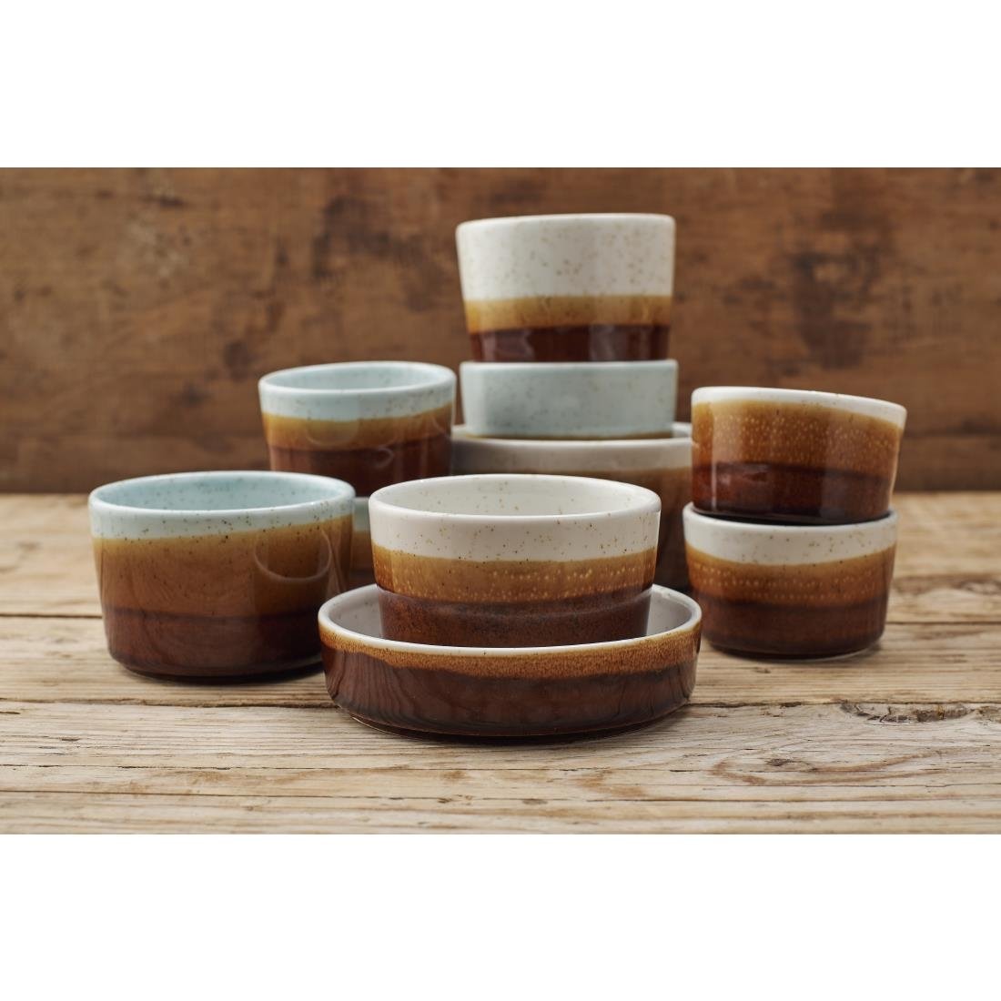 Siena Nourish Straight Sided Dip Pots Barley White 4oz (Pack of 12) - CX621 Churchill Super Vitrified Churchill