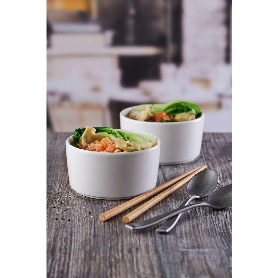 Churchill Super Vitrified Nourish Straight Sided Soup Bowls White 15oz (Pack of 12) - CX633 Bowls Churchill
