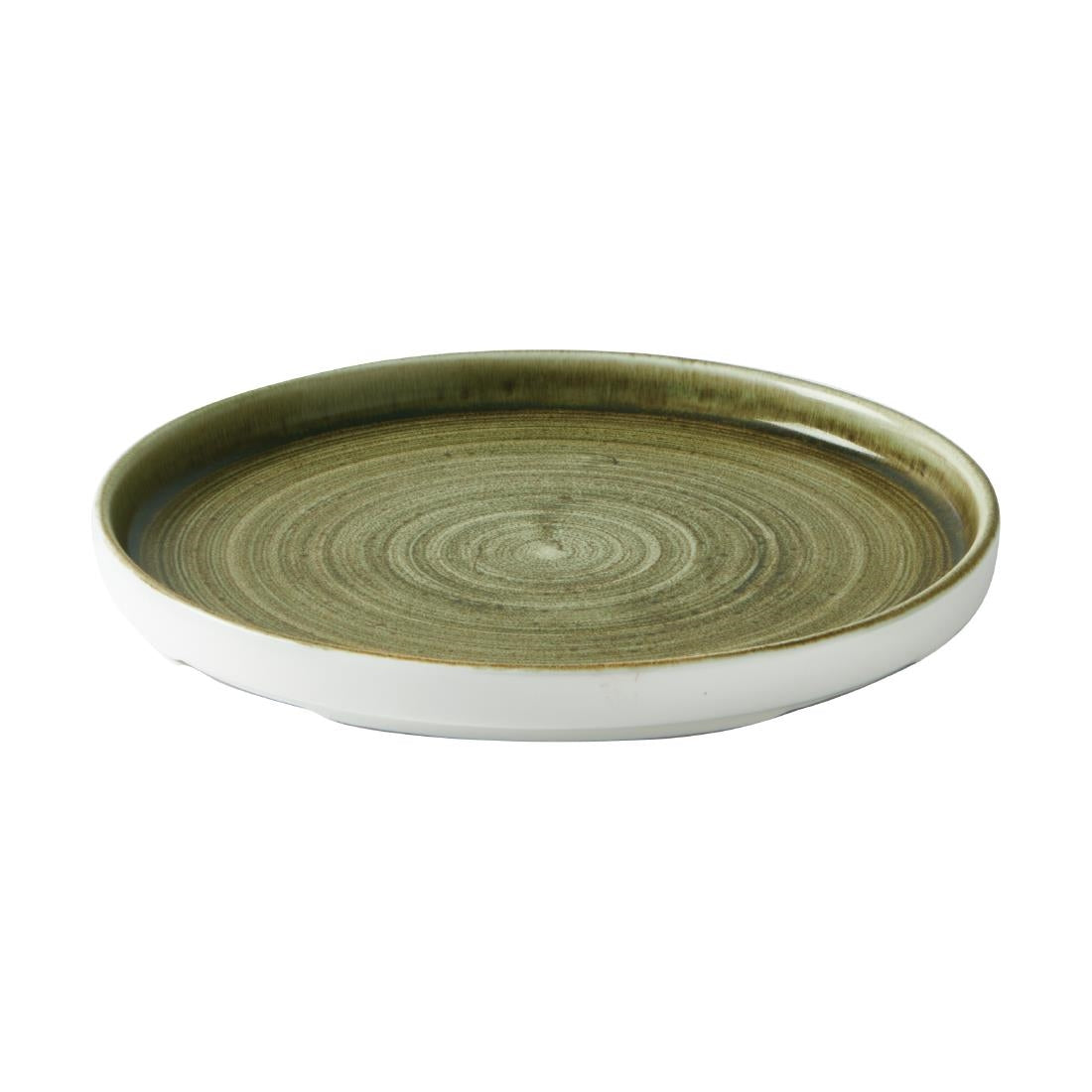 Churchill Stonecast Plume Walled Plates Green 220mm (Pack of 6) - CX638 Plates Churchill