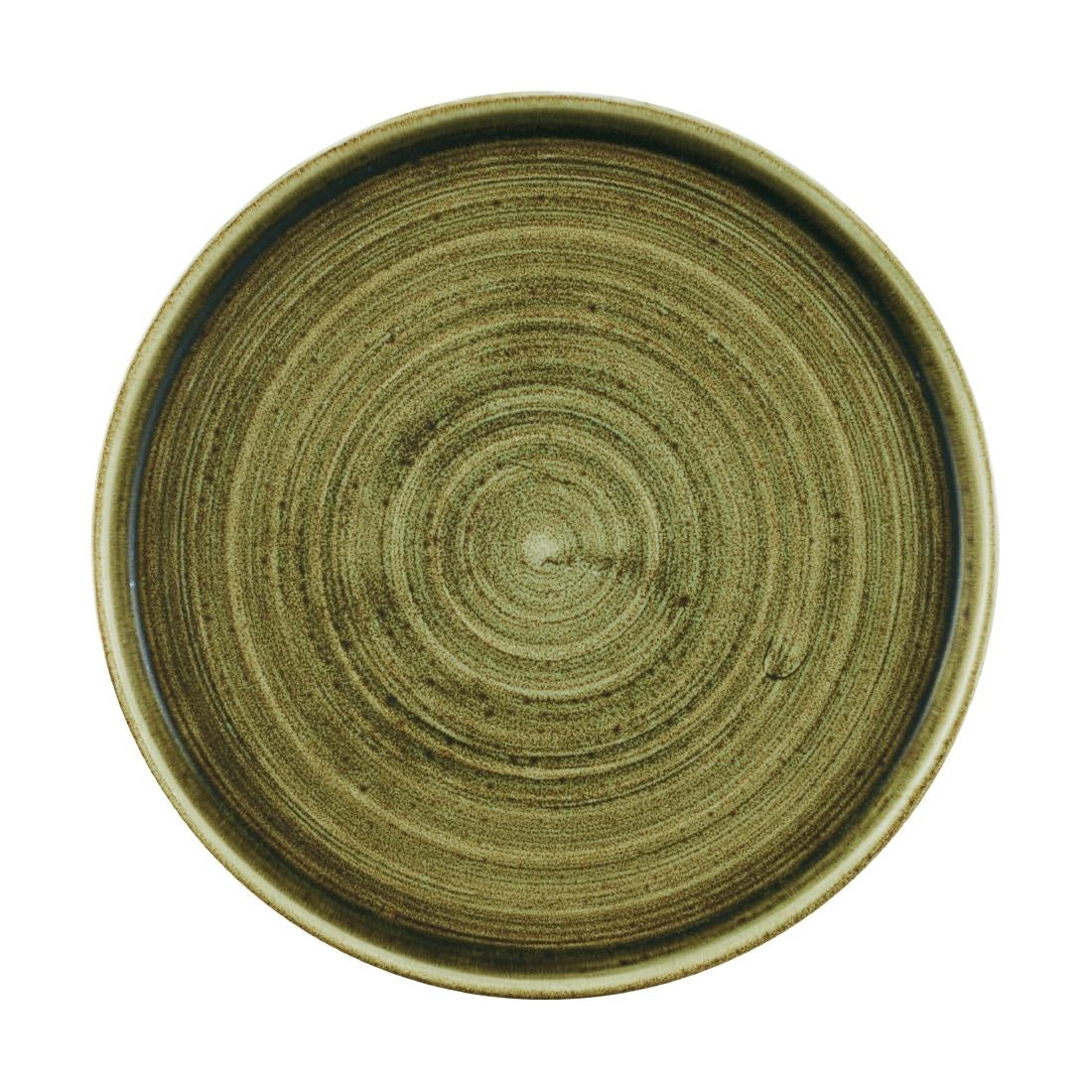 Churchill Stonecast Plume Walled Plates Green 220mm (Pack of 6) - CX638 Plates Churchill