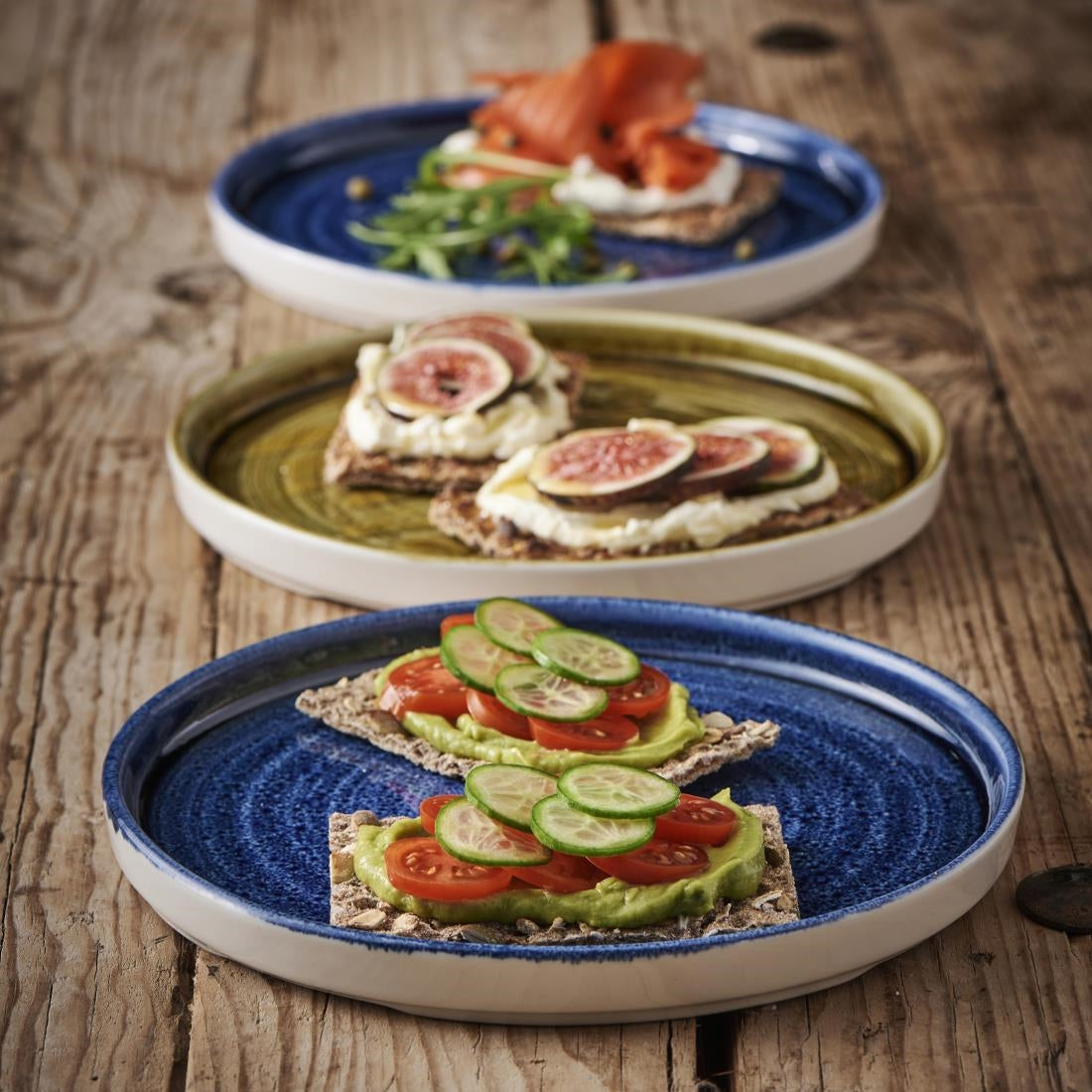 Churchill Stonecast Plume Walled Plates Green 220mm (Pack of 6) - CX638 Plates Churchill