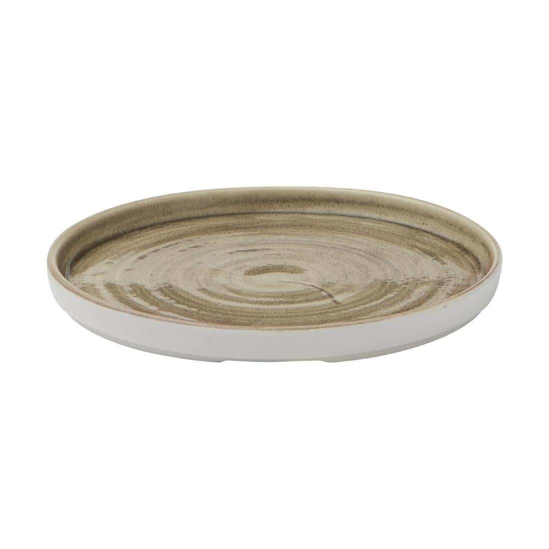 Churchill Stonecast Patina Antique Taupe Walled Plates 220mm (Pack of 6) - CX642 Plates Churchill