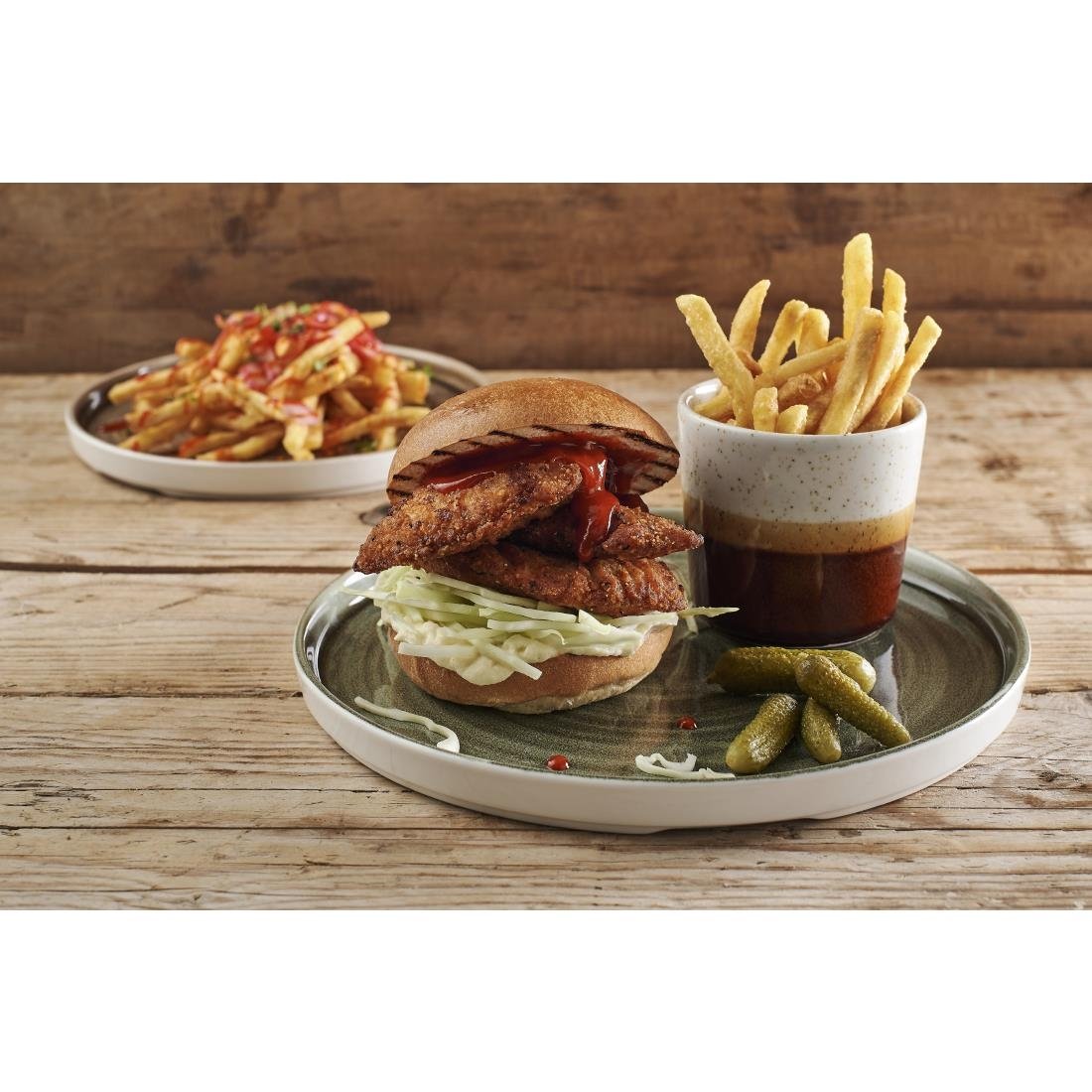 Churchill Stonecast Patina Walled Plates Green 260mm (Pack of 6) - CX645 Plates Churchill