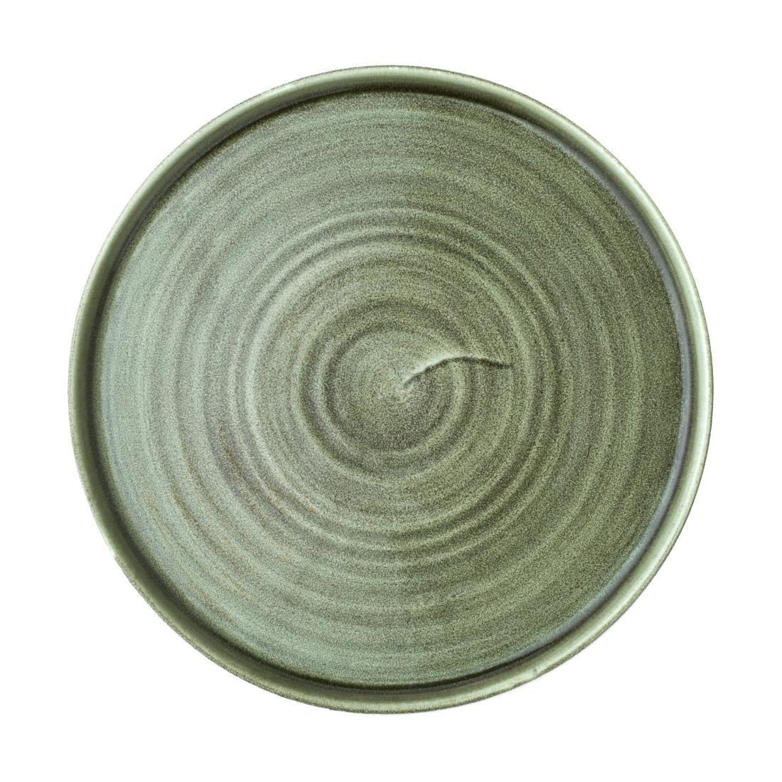 Churchill Stonecast Patina Walled Plates Green 260mm (Pack of 6) - CX645 Plates Churchill