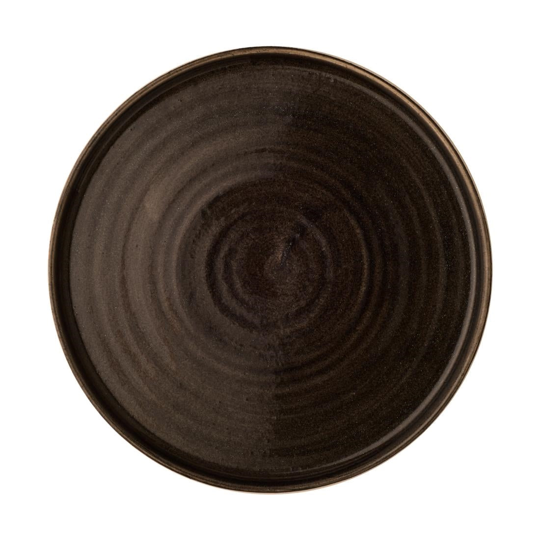 Churchill Stonecast Patina Walled Plates Iron Black 220mm (Pack of 6) - CX646 Plates Churchill
