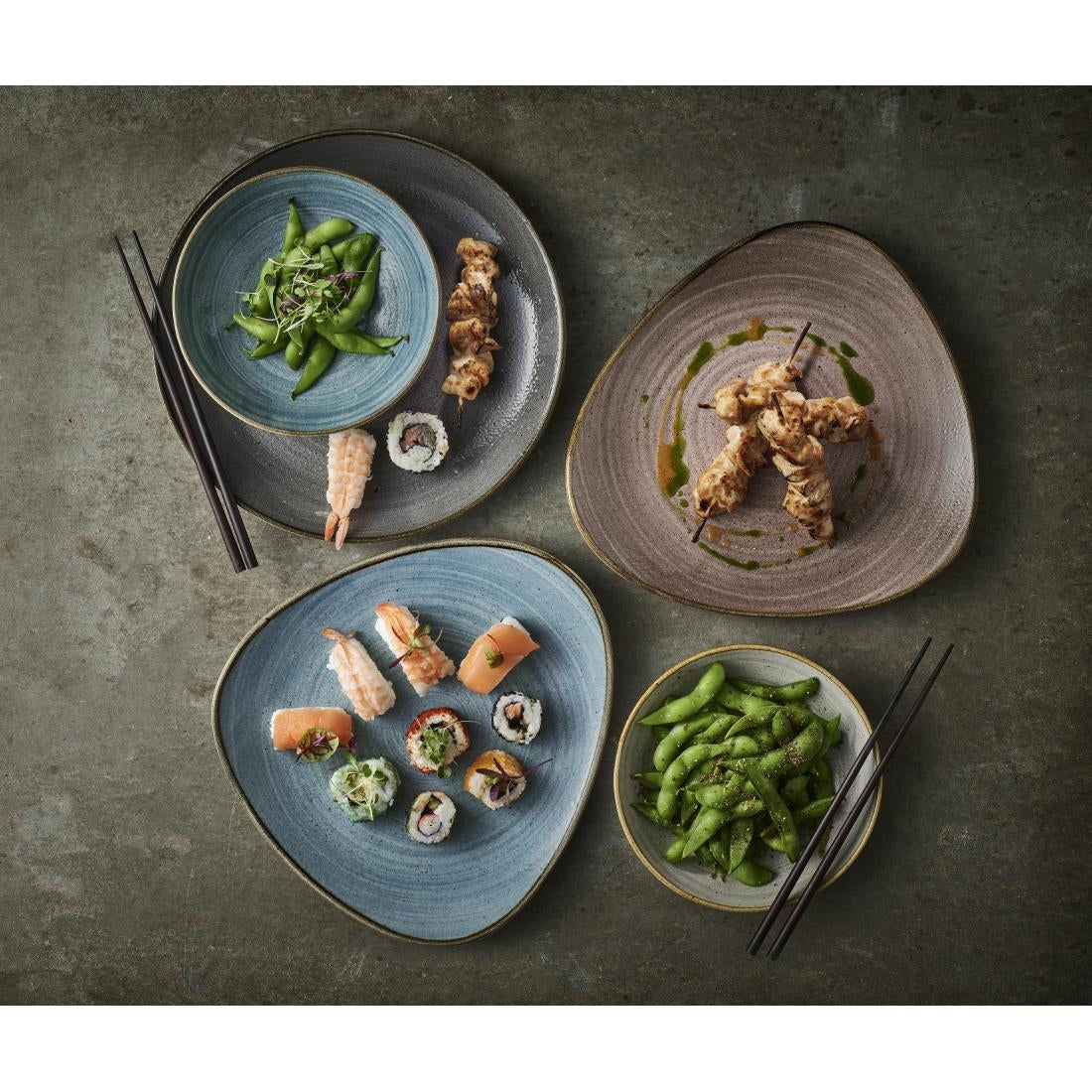 Churchill Stonecast Raw Coupe Bowls Teal 184mm (Pack of 12) - CX660 Bowls Churchill