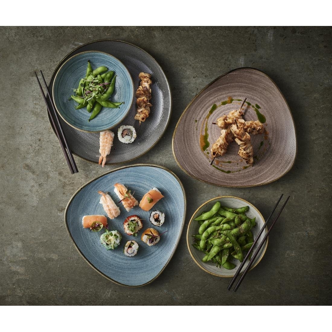 Churchill Stonecast Raw Lotus Plates Teal 228mm (Pack of 12) - CX665 Plates Churchill