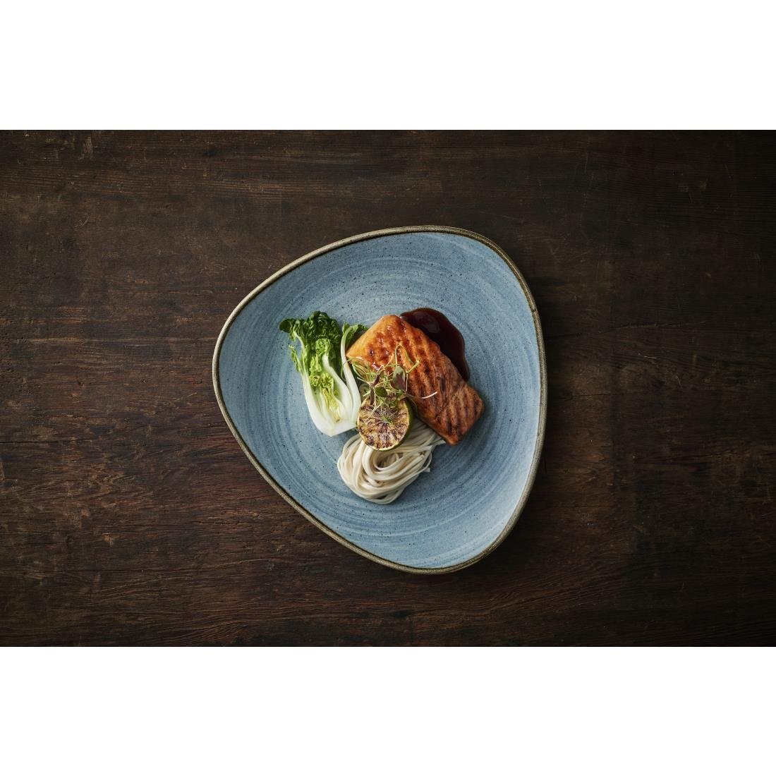 Churchill Stonecast Raw Lotus Plates Teal 228mm (Pack of 12) - CX665 Plates Churchill