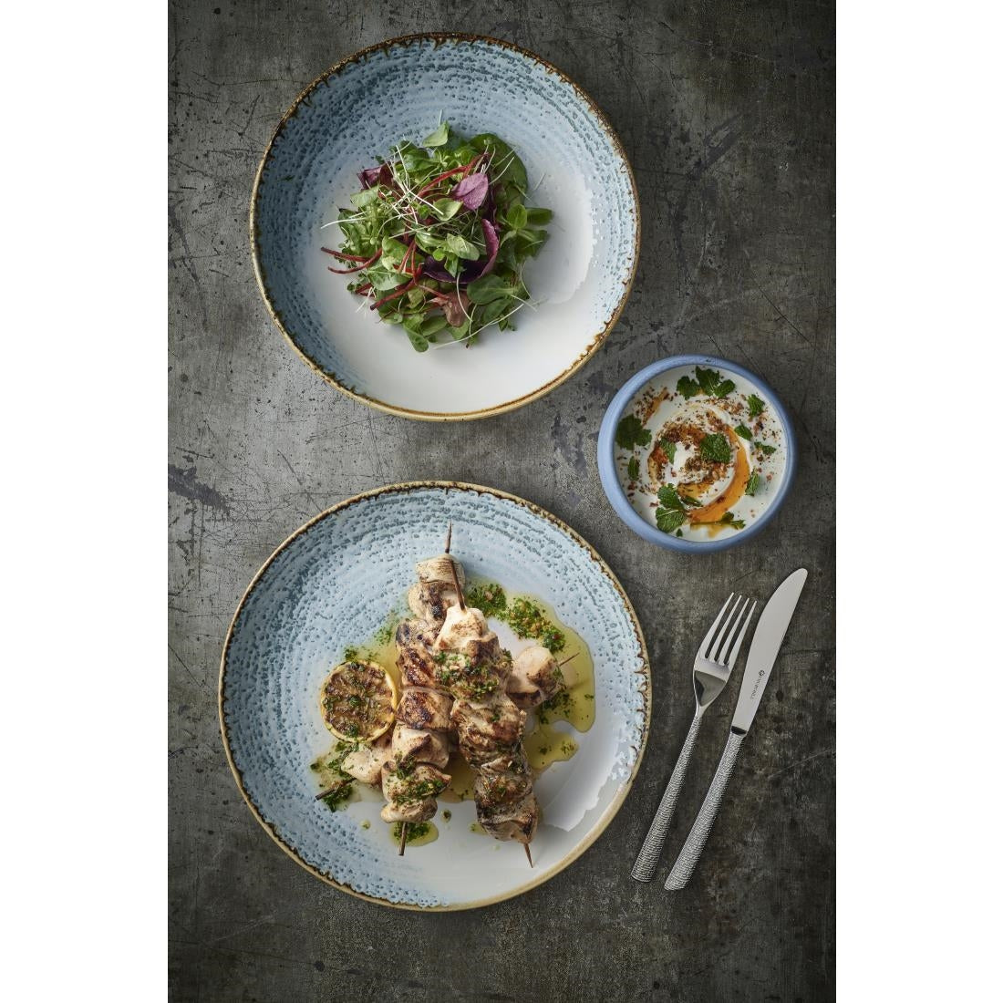 Churchill Homespun Accents Aquamarine Evolve Coupe Plates 260mm (Pack of 12) - CX668 Plates Churchill