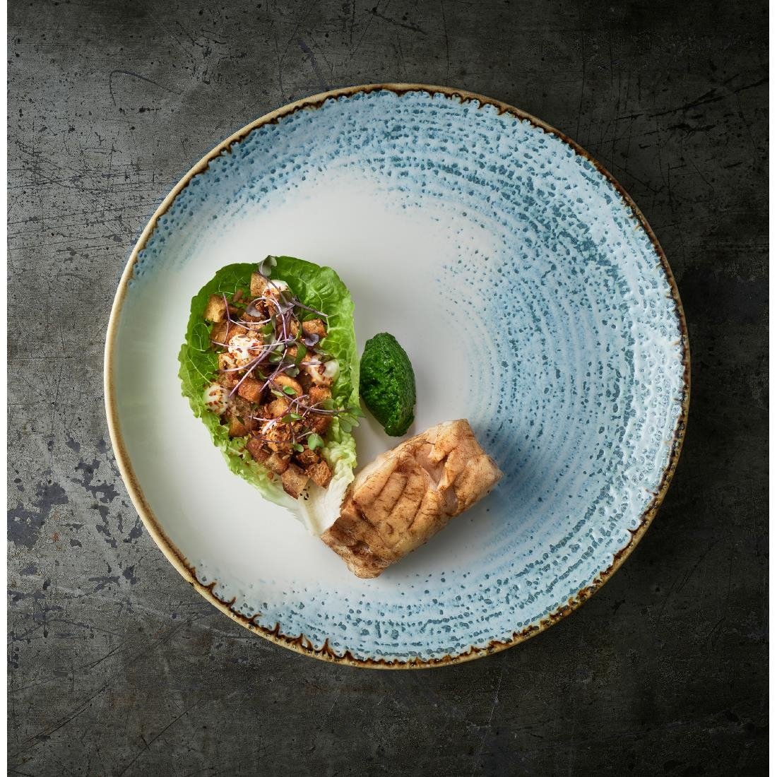 Churchill Homespun Accents Aquamarine Evolve Coupe Plates 285mm (Pack of 12) - CX669 Plates Churchill