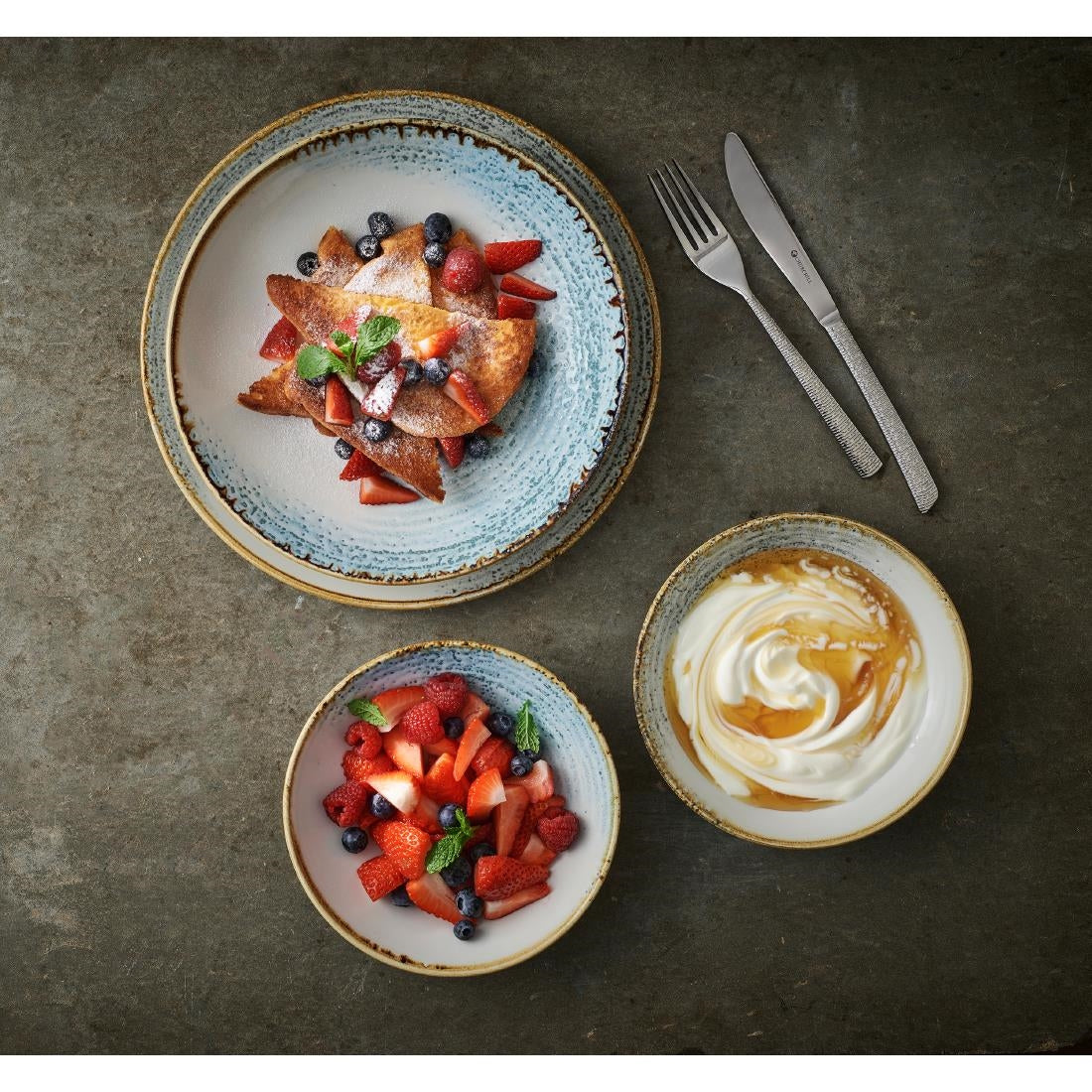 Churchill Homespun Accents Aquamarine Coupe Bowls 184mm (Pack of 12) - CX670 Bowls Churchill