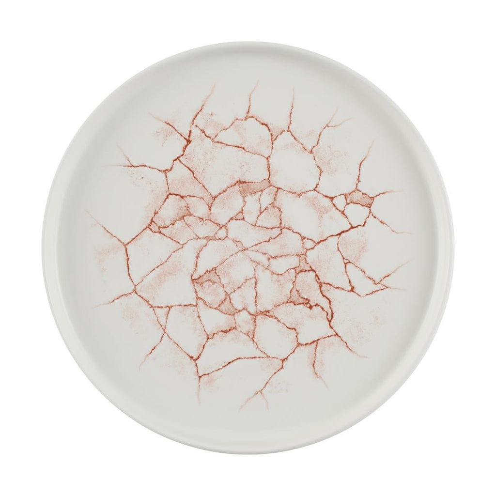 Churchill Studio Prints Kintsugi Walled Plates Coral 260mm (Pack of 6) - CX689 Plates Churchill