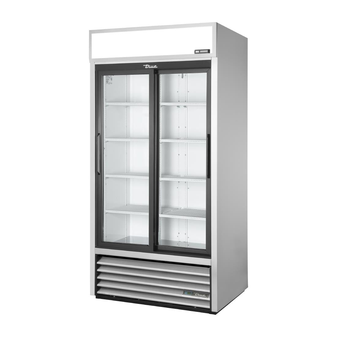 True Upright Double Door Merchandiser Fridge Aluminium GDM-33-HC-LD - CX786 True
