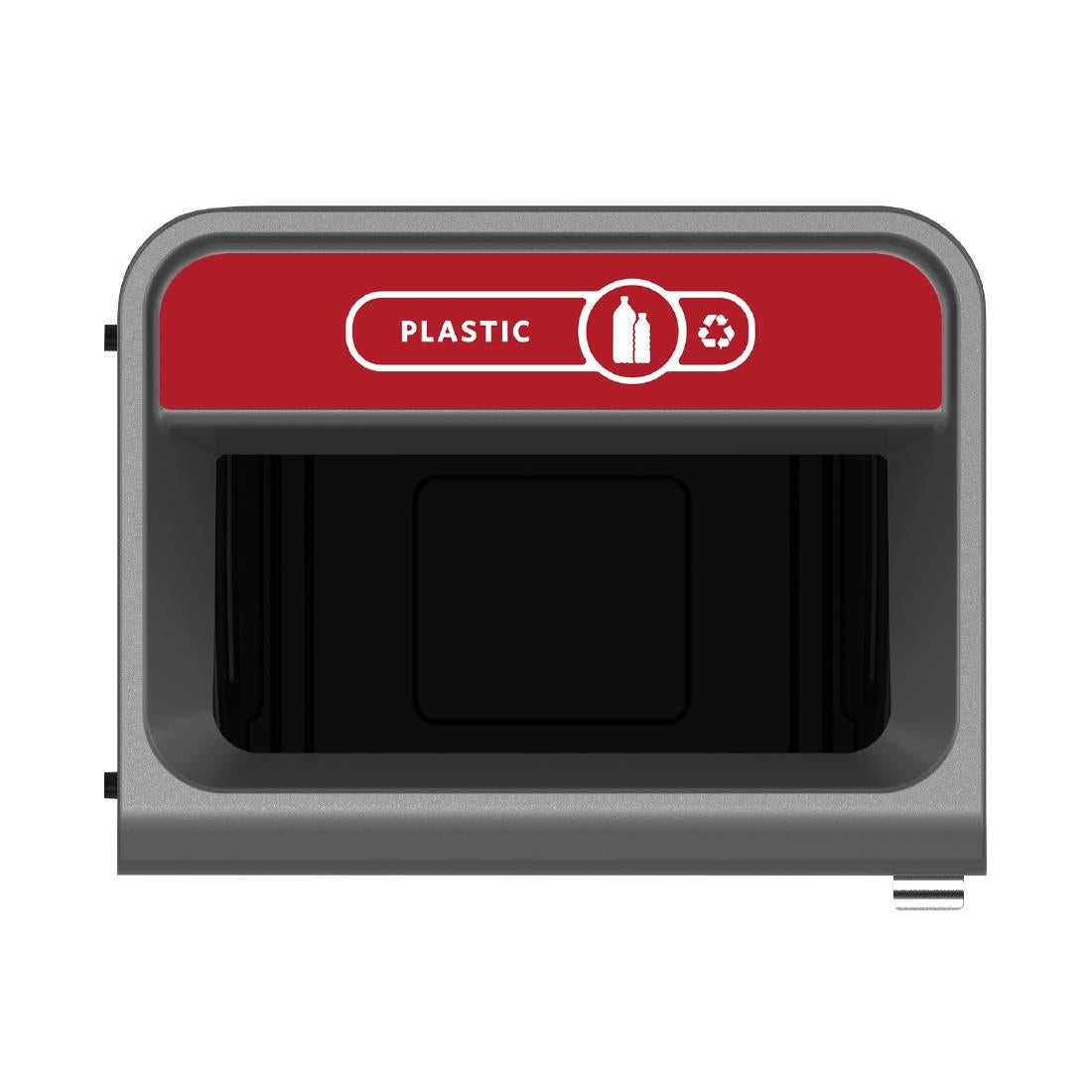 Rubbermaid Configure Recycling Bin with Plastic Recycling Label Red 125Ltr - CX965 Rubbermaid