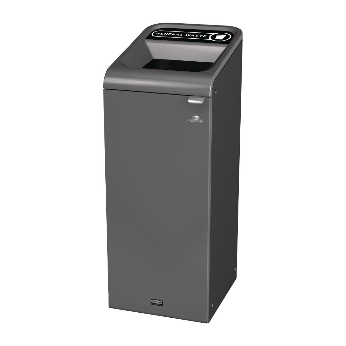 Rubbermaid Configure Recycling Bin with General Waste Label Black 57L - CX978 Rubbermaid