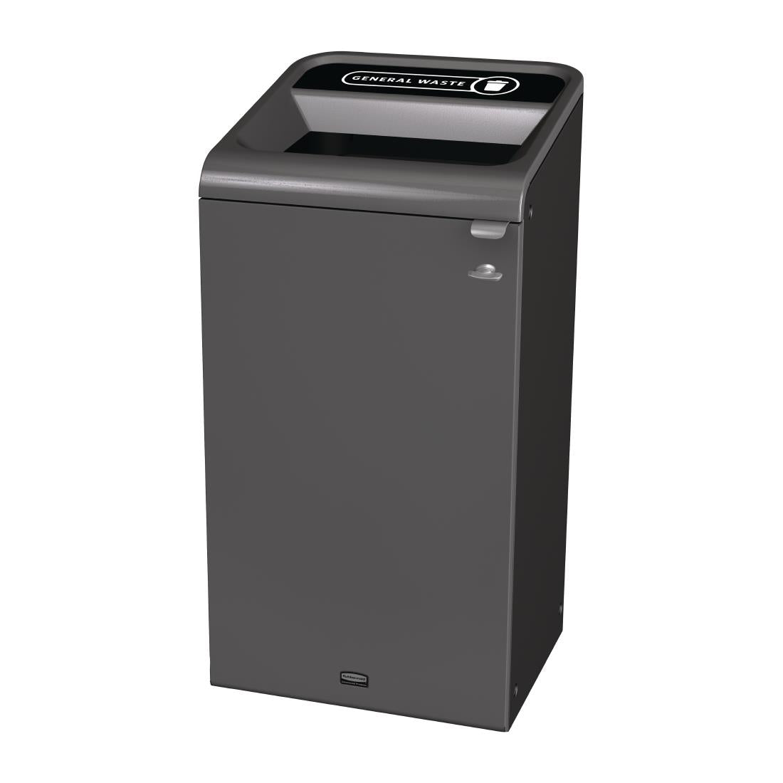 Rubbermaid Configure Recycling Bin with General Waste Label Black 87L - CX979 Rubbermaid