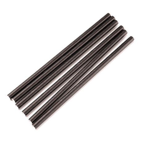 Fiesta Compostable Paper Cocktail Stirrer Straws Black (Pack of 250) - CY080  Fiesta