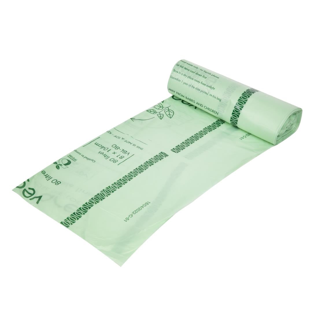 Vegware Compostable Bin Liners 80Ltr (Pack of 240) - CY581 Vegware