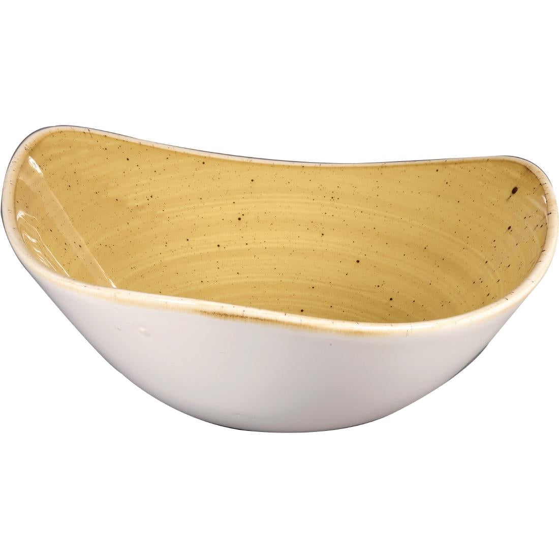 Churchill Stonecast Triangular Bowl Mustard 185mm (Pack of 12) - CY737 Bowls Churchill