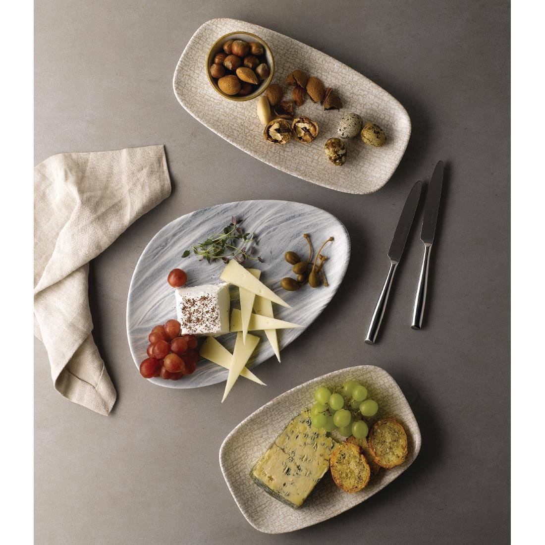 Churchill Breccia Oblong Chef Plate Agate Grey 153 x 298mm (Pack of 12) - DB143 Plates Churchill
