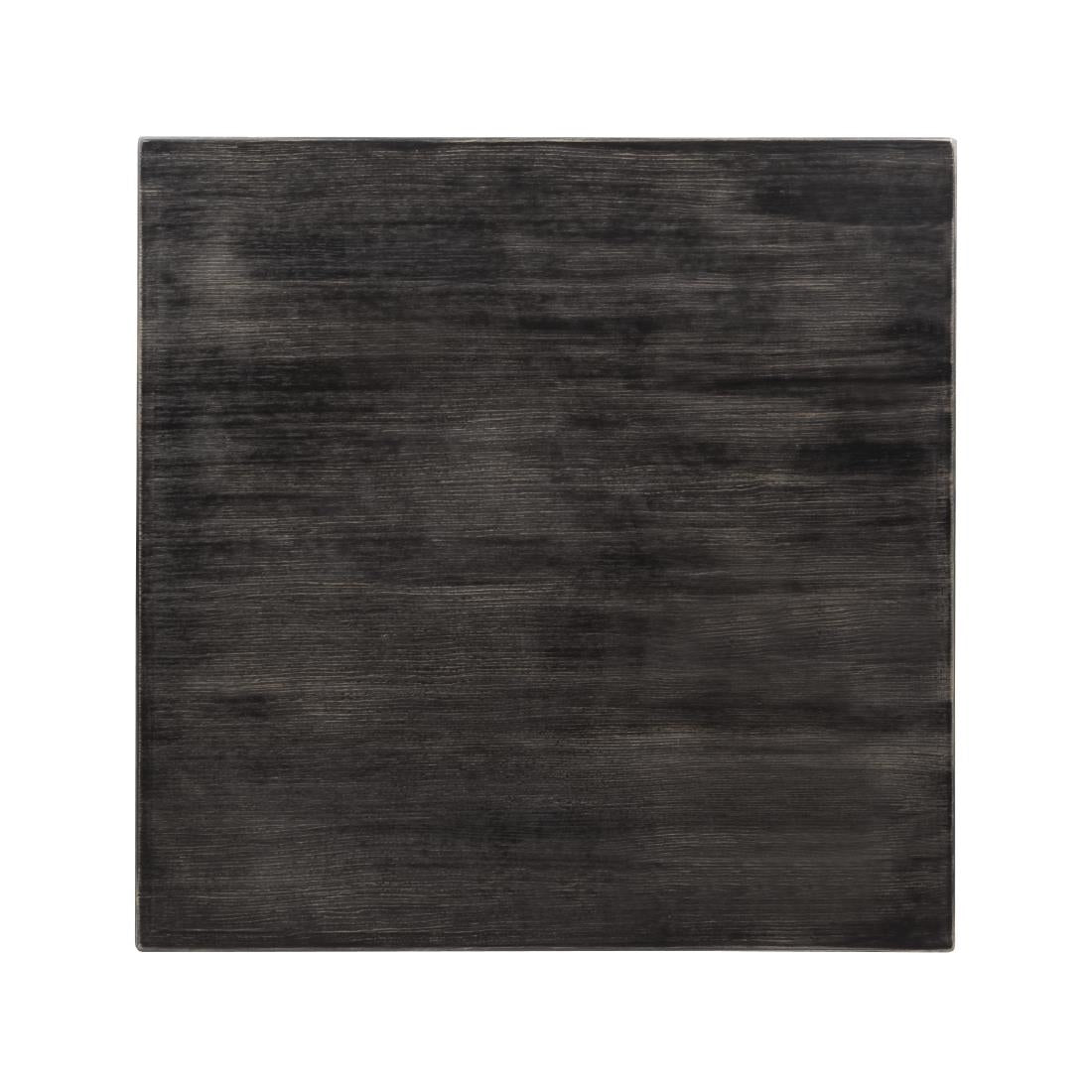 Bolero Pre-drilled Square Tabletop Vintage Black 700mm - CY969 Wood Effect Table Tops Bolero