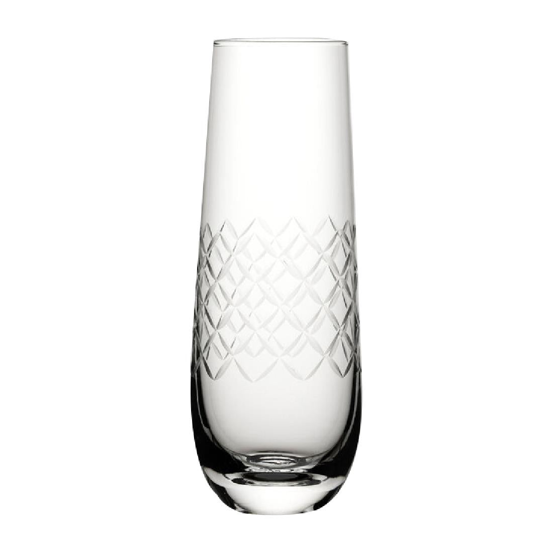 Utopia Raffles Diamond Champagne Glasses 300ml (Pack of 6) - CZ060 Champagne Glasses Utopia