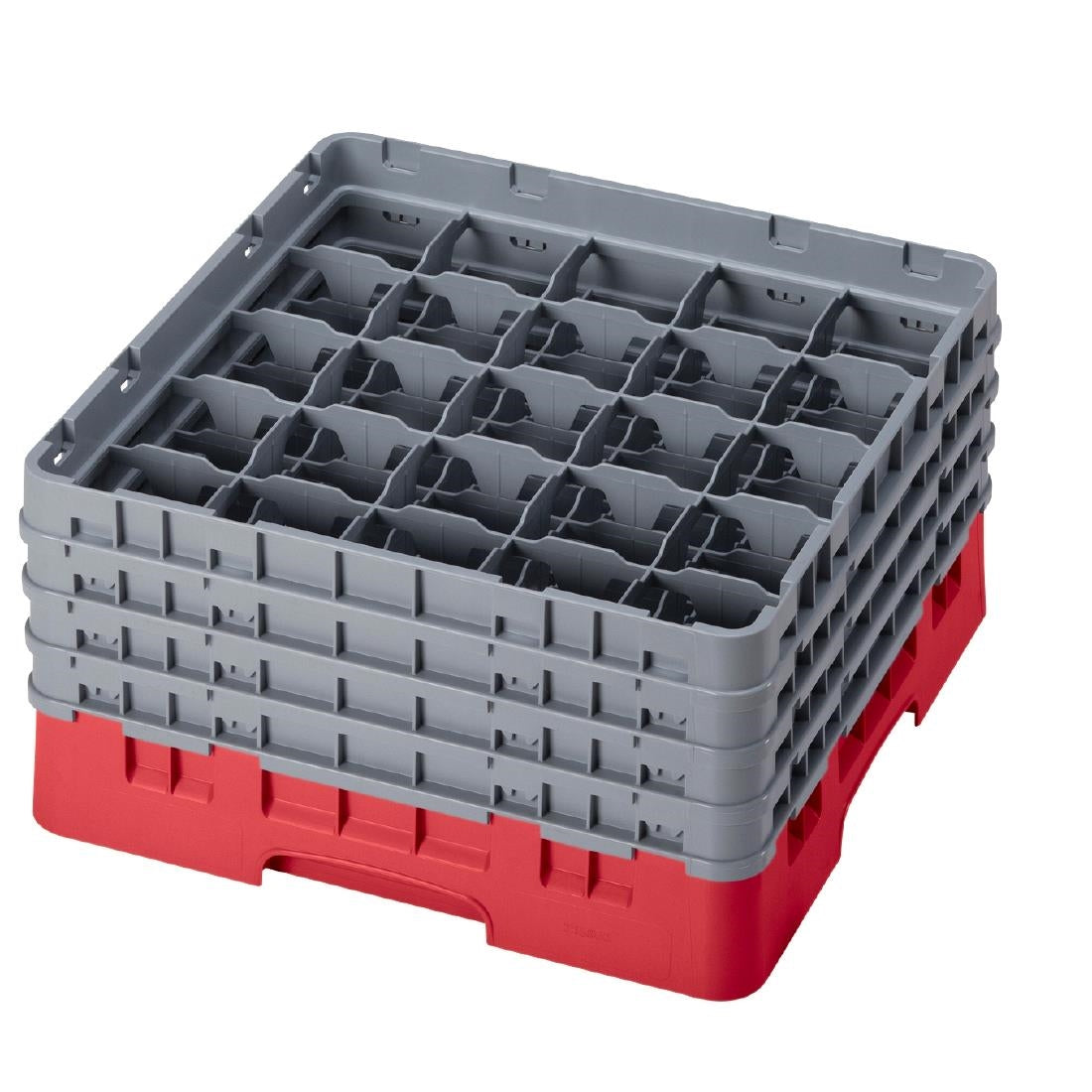 Cambro Camrack Red 25 Compartments Max Glass Height 215mm - CZ197 Cambro