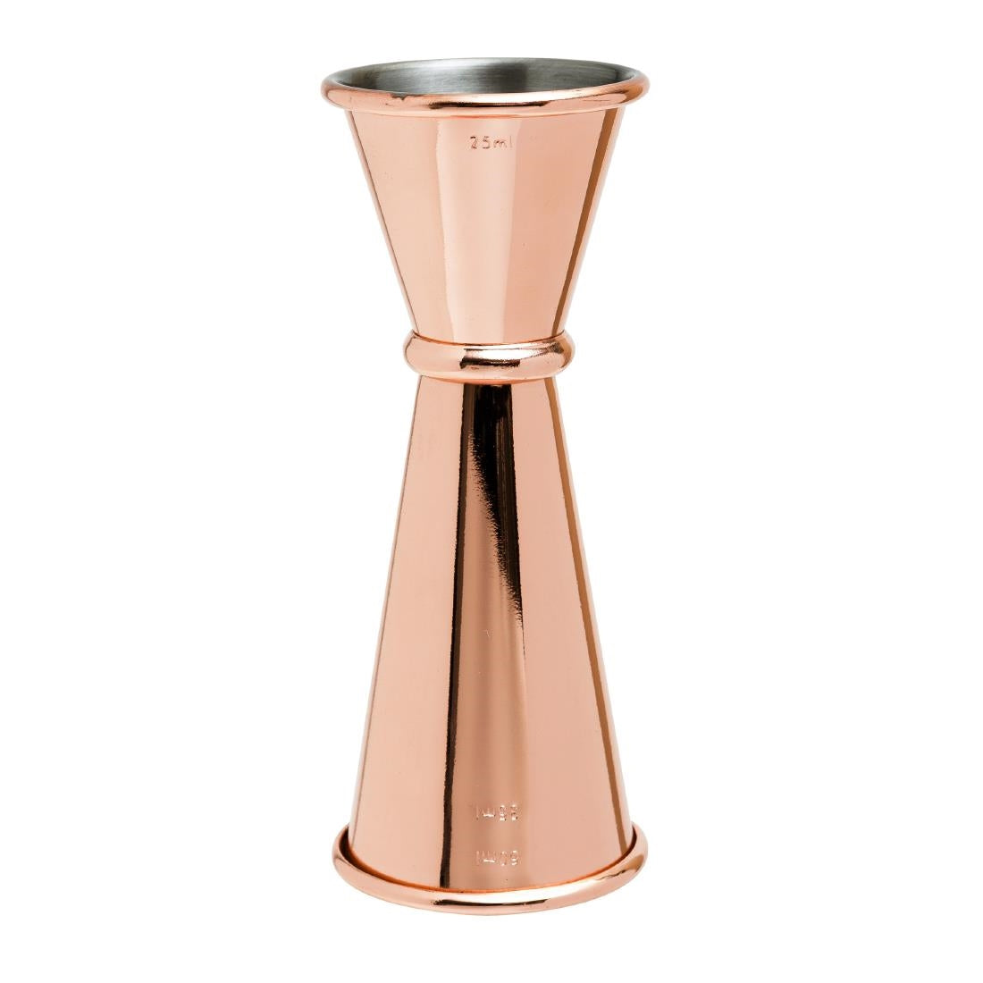 Beaumont Copper Plated Banded Jigger Measure 25ml/35ml/50ml - CZ352 Beaumont