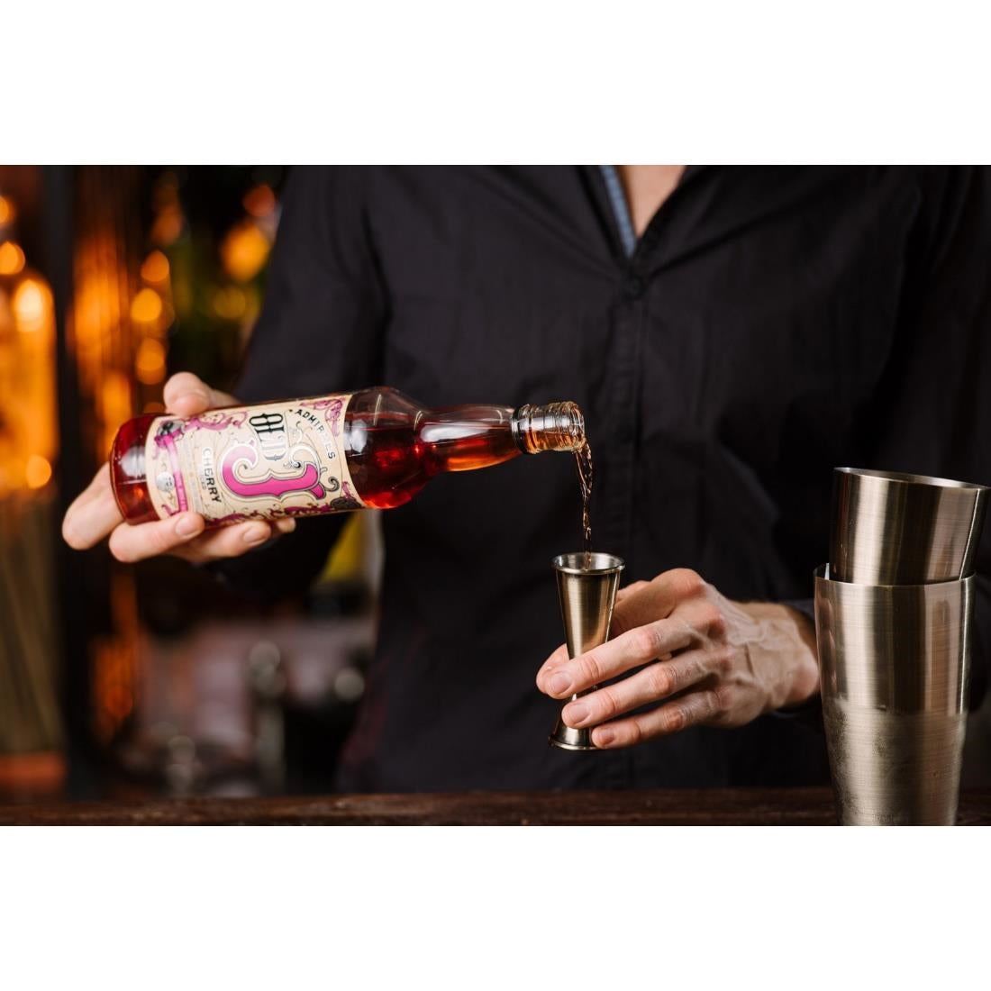 Beaumont Antique Brass Plated Banded Jigger 25ml/35ml/50ml - CZ353 Beaumont