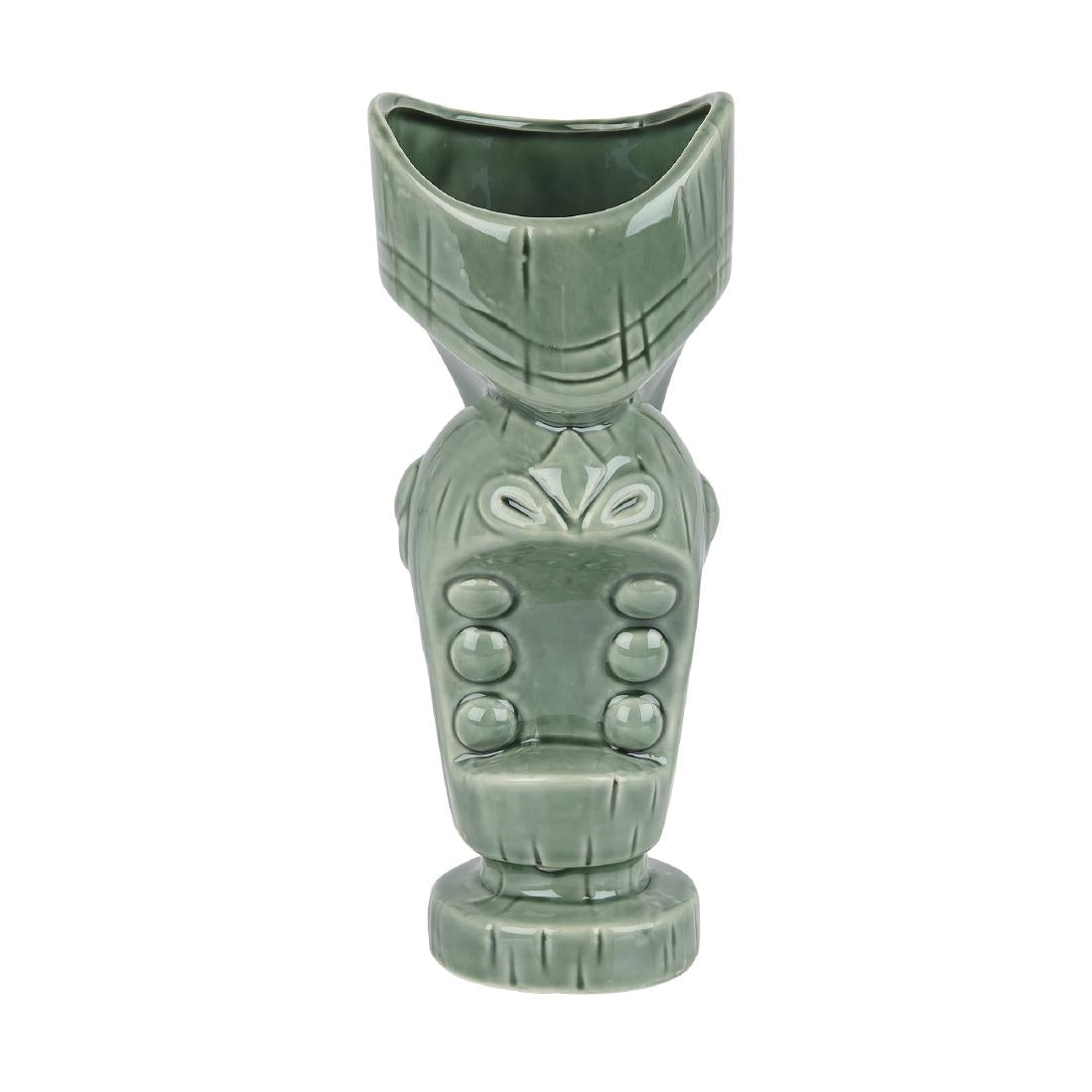 Beaumont Ceramic Large Mouth Tiki Mug Jungle Green 650ml - CZ414 Cocktail Glasses Beaumont
