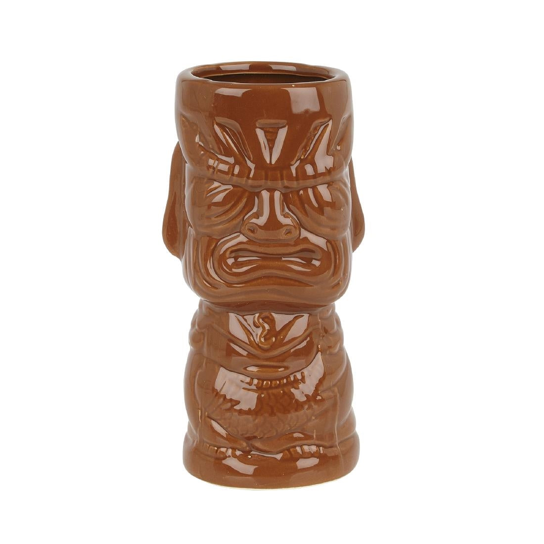Beaumont Ceramic Molokai Tiki Mug Brown 360ml - CZ417 Cocktail Glasses Beaumont