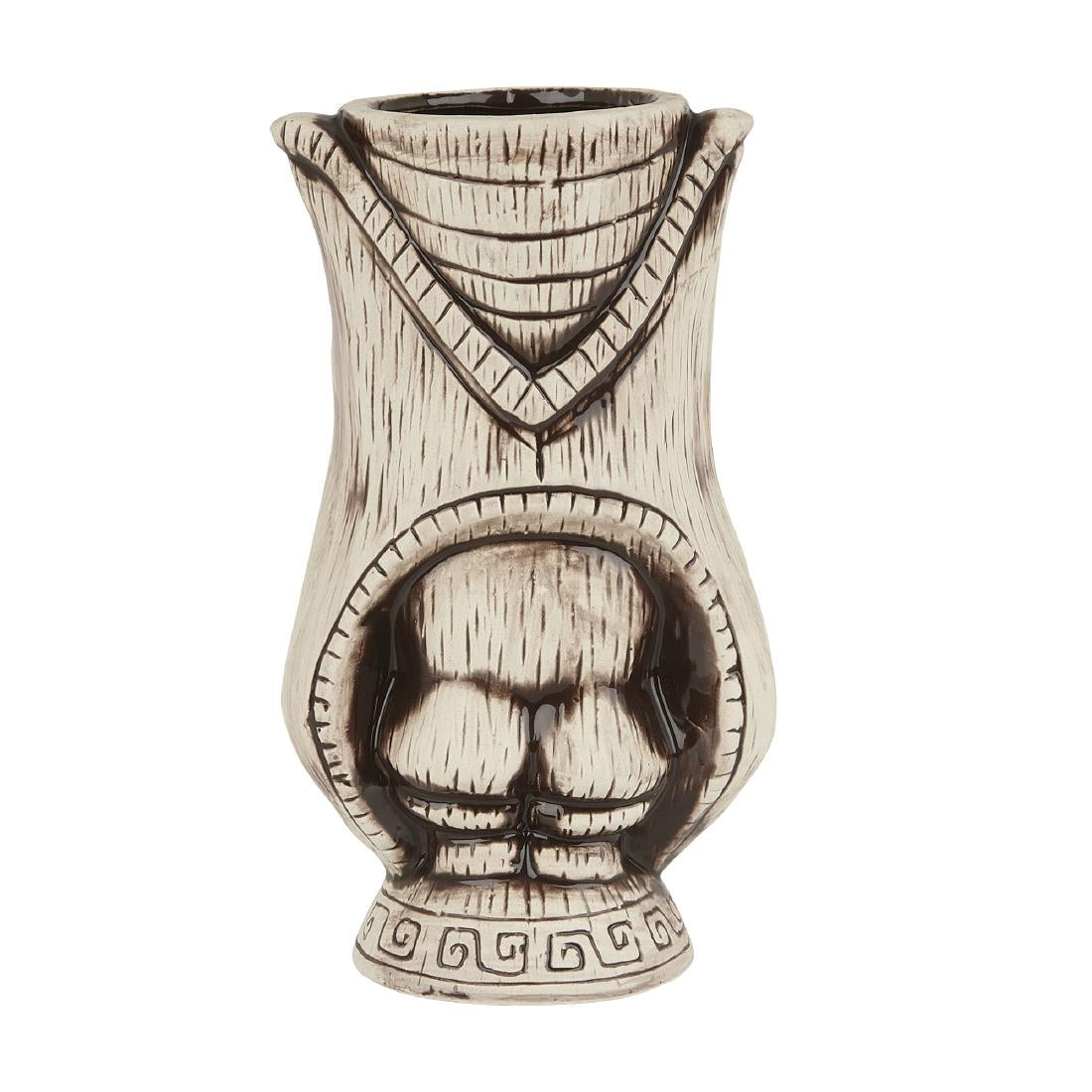 Beaumont Ceramic Kane Tiki Mug Coffee Brown 400ml - CZ419 Cocktail Glasses Beaumont