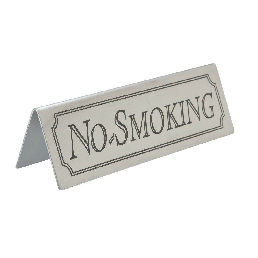 Beaumont No Smoking Table Sign Stainless Steel - CZ428 Beaumont