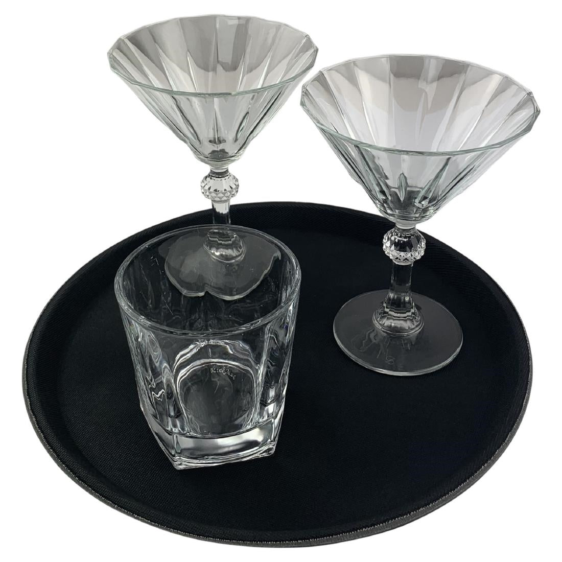 Beaumont Non-Slip Round Tray Black 280mm - CZ494 Beaumont