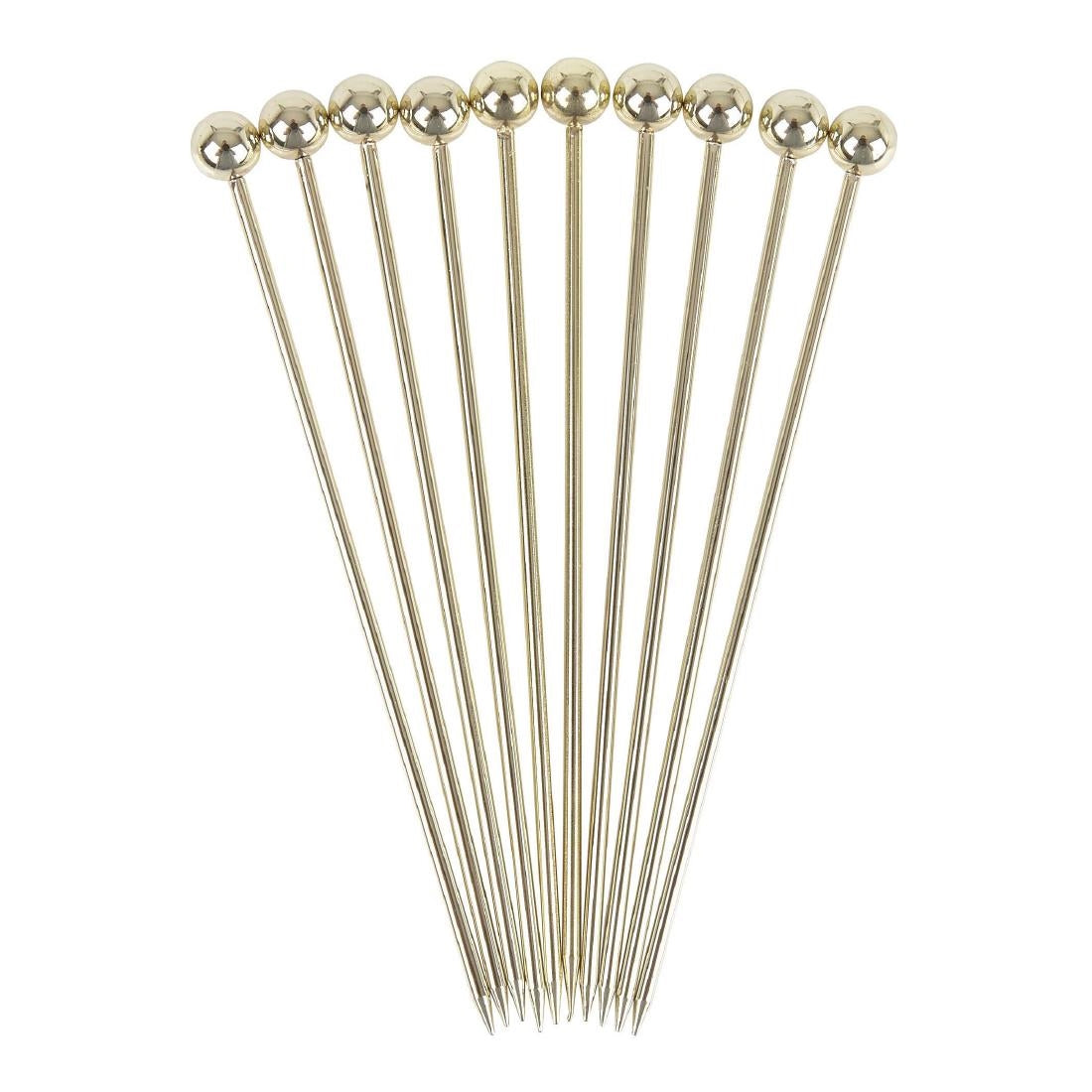 Beaumont Ball Garnish Pick Gold Plated (Pack of 10) - CZ589 Beaumont