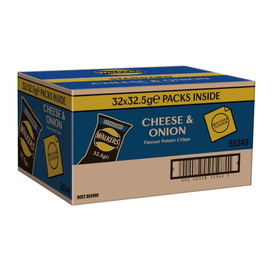 Walkers Cheese & Onion Flavour Crisps 32.5g (Pack of 32) - CZ703 Walkers
