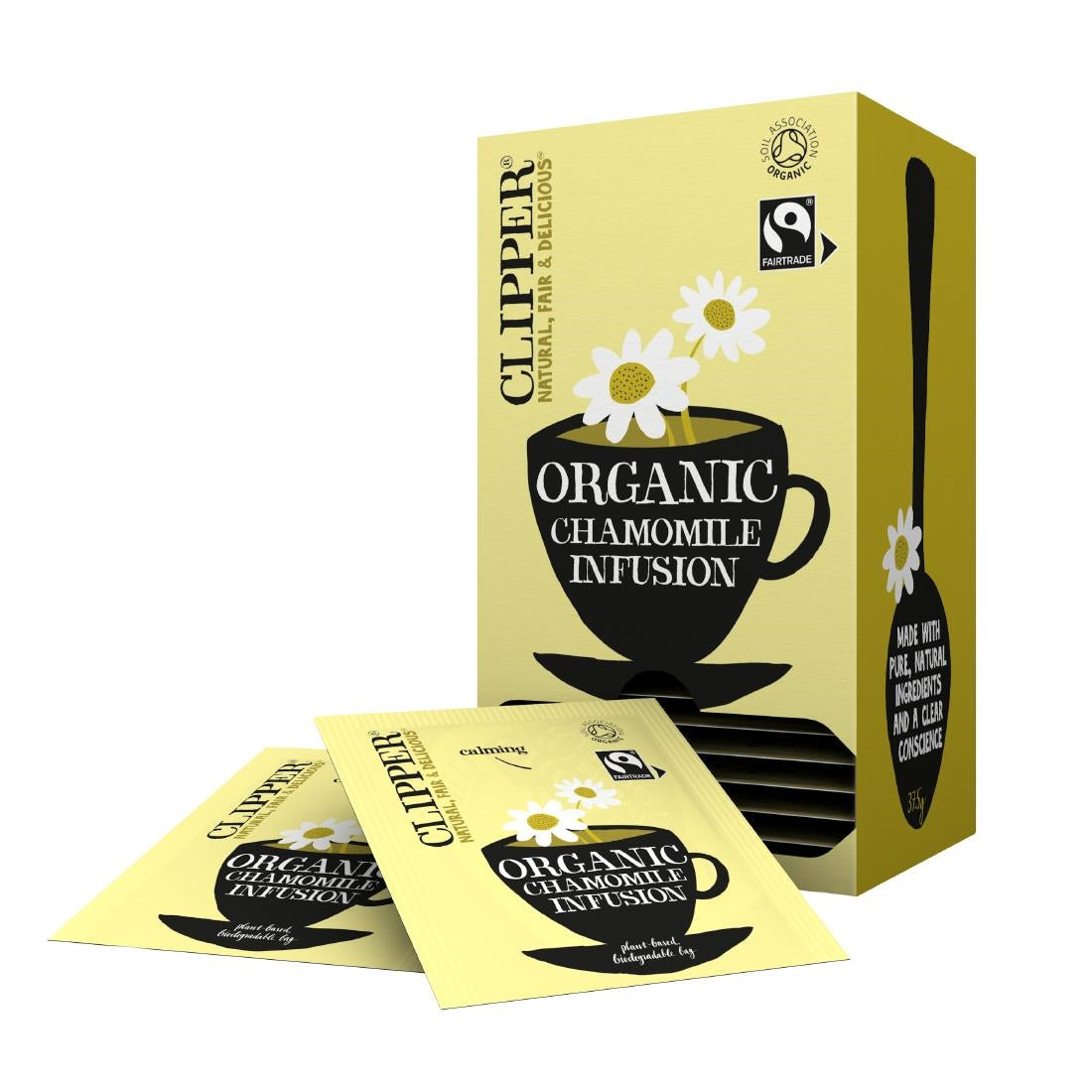 Clipper Fairtrade Organic Infusion Chamomile Tea Bag Envelopes (Case of 6 x 25) - CZ731 Clipper