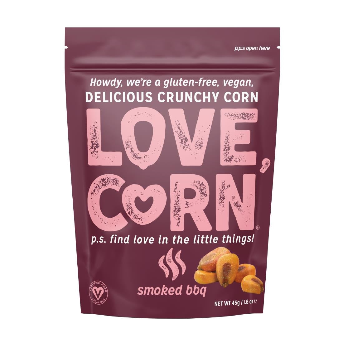 LOVE CORN BBQ Crunchy Corn Snack 45g (Pack of 10) - CZ752 LOVE CORN