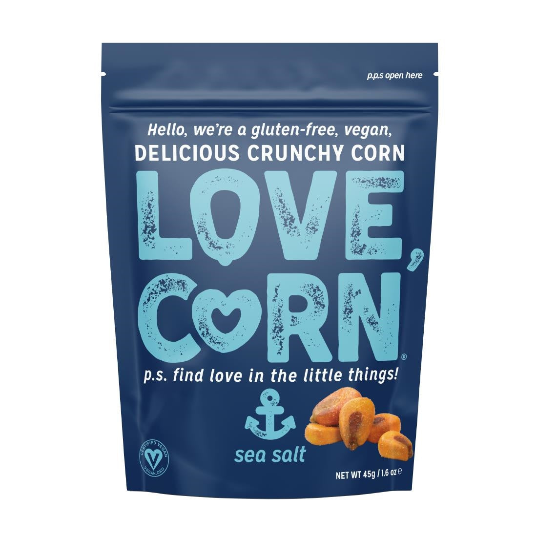 LOVE CORN Sea Salt Crunchy Corn Snack 45g (Pack of 10) - CZ753 LOVE CORN