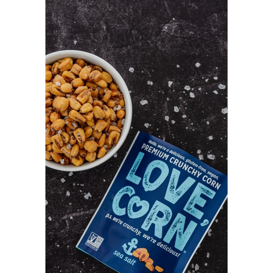 LOVE CORN Sea Salt Crunchy Corn Snack 45g (Pack of 10) - CZ753 LOVE CORN