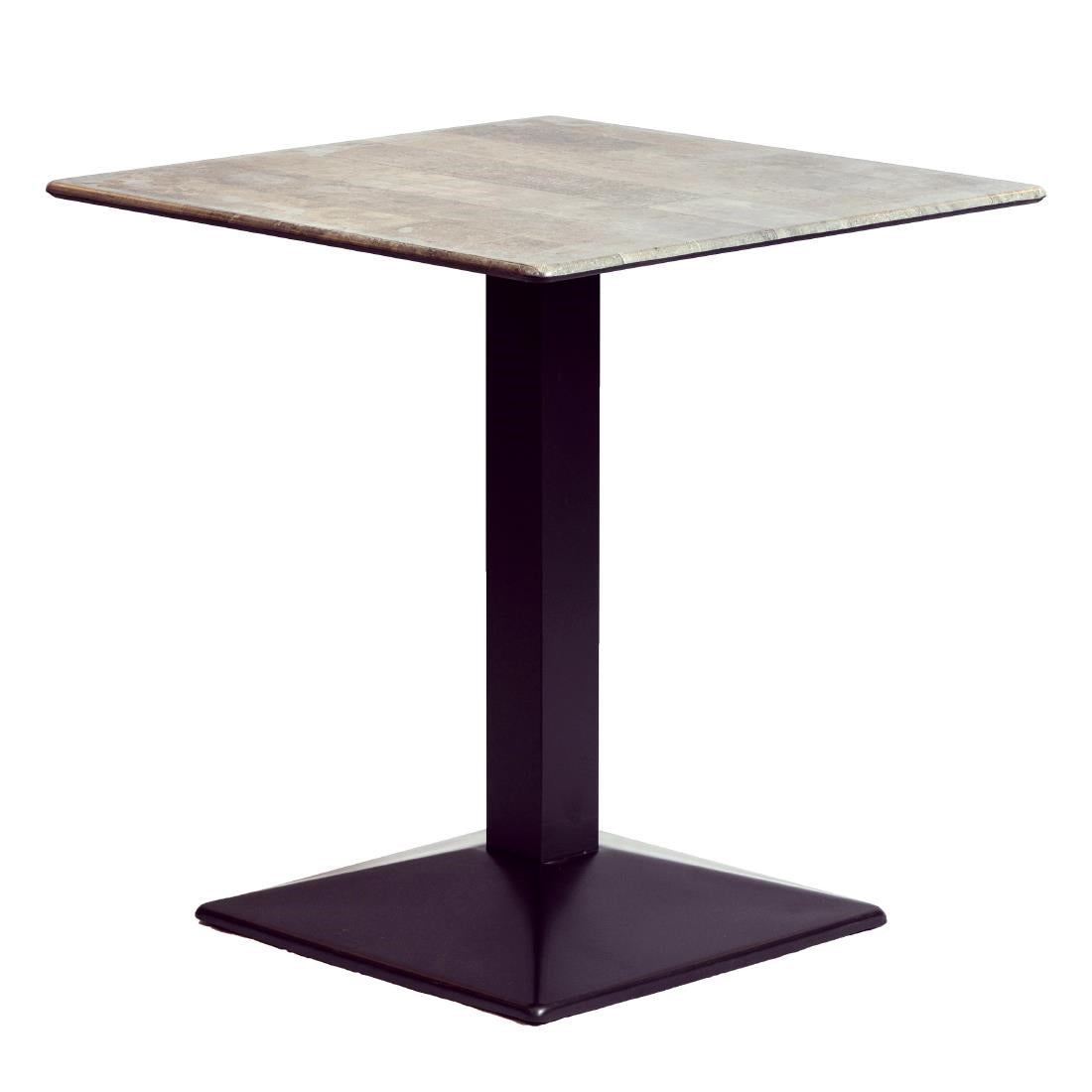 Turin Metal Base 700mm Square Dining Table with Laminate Top in Concrete - CZ815 Steel Tables Everyday