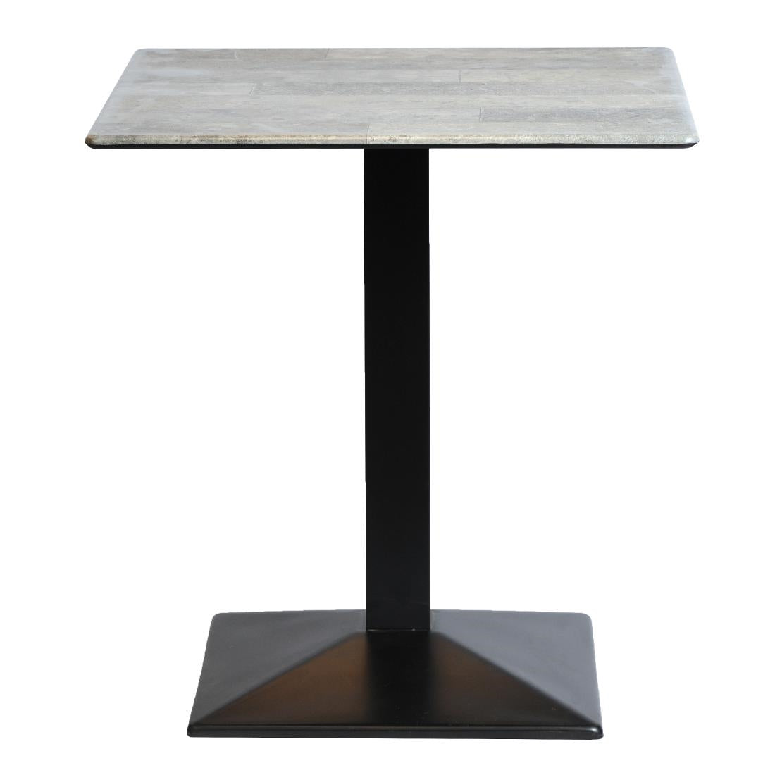 Turin Metal Base 700mm Square Dining Table with Laminate Top in Concrete - CZ815 Steel Tables Everyday